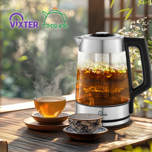 Купить Электрочайник Vixter KTP-1345 серебристый  9179097. Характеристики, отзывы и цены в Донецке