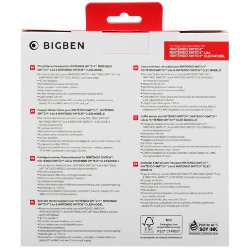 Купить Проводные наушники Nacon Bigben Nintendo Switch/Lite/OLED красный 2021  5456085. Характеристики, отзывы и цены в Донецке