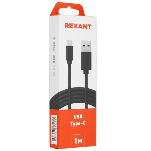 Купить Кабель круглый REXANT USB Type-C - USB 2.0 Type-A черный 1 м  5479556. Характеристики, отзывы и цены в Донецке