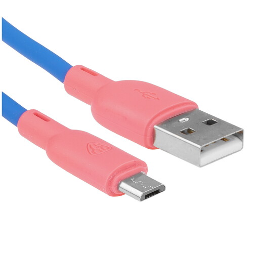 Купить Кабель круглый BY micro USB - USB 2.0 Type-A синий 1 м  5482077. Характеристики, отзывы и цены в Донецке