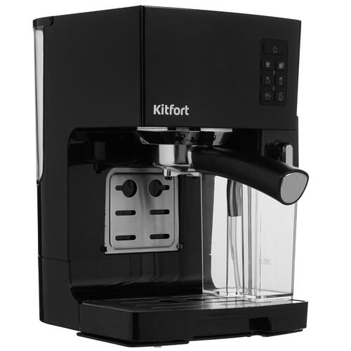 Купить Кофеварка рожковая Kitfort KT-743 черный  5300372. Характеристики, отзывы и цены в Донецке