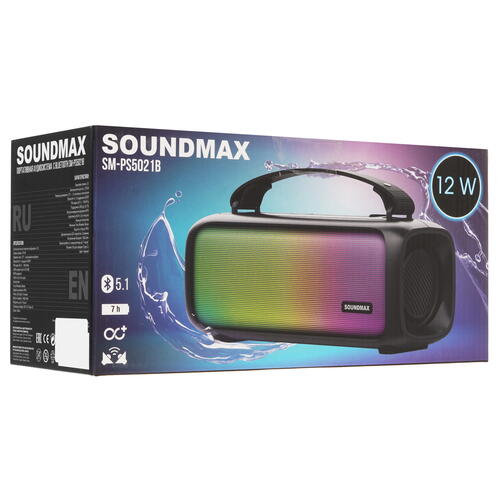 Купить Портативная колонка Soundmax SM-PS5021B, черный  5417402. Характеристики, отзывы и цены в Донецке