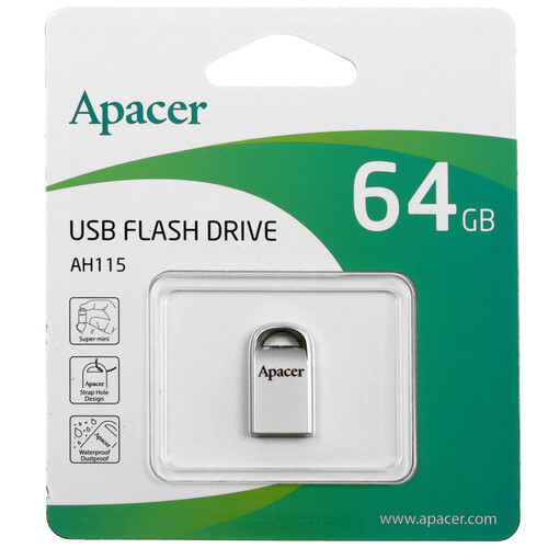 Купить Память USB Flash 64 ГБ Apacer AH115 [AP64GAH115S-1]  4900844. Характеристики, отзывы и цены в Донецке