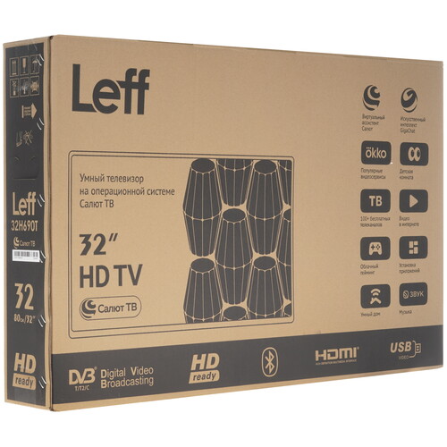 Купить 31.5" (80 см) Телевизор Leff 32H690T черный  9229058. Характеристики, отзывы и цены в Донецке