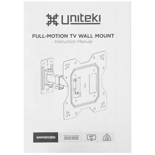 Купить Кронштейн для ТВ UNITEKI SNM1802BN черный  9298817. Характеристики, отзывы и цены в Донецке