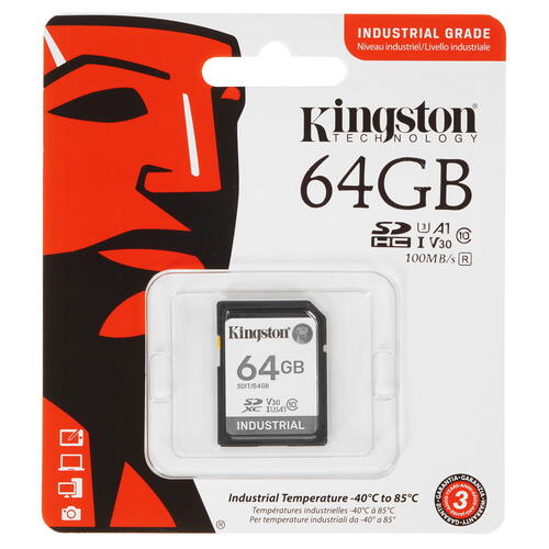 Купить Карта памяти Kingston Industrial SDXC 64 ГБ [SDIT/64GB]  5447537. Характеристики, отзывы и цены в Донецке