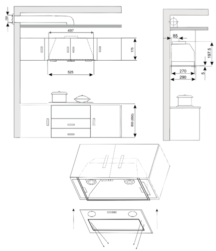 Купить Вытяжка полновстраиваемая EXITEQ EX-1446 черный  9240872. Характеристики, отзывы и цены в Донецке