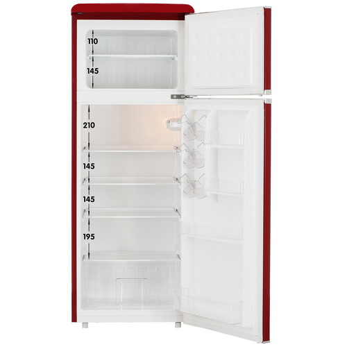 Купить Холодильник с морозильником   Tesler RT-217 красный  9115137. Характеристики, отзывы и цены в Донецке