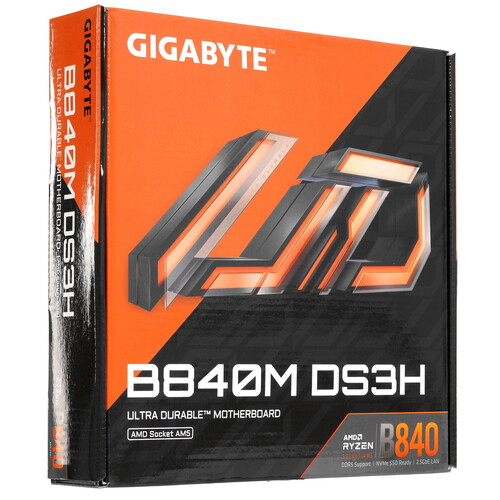 Купить Материнская плата GIGABYTE B840M DS3H  5619834. Характеристики, отзывы и цены в Донецке
