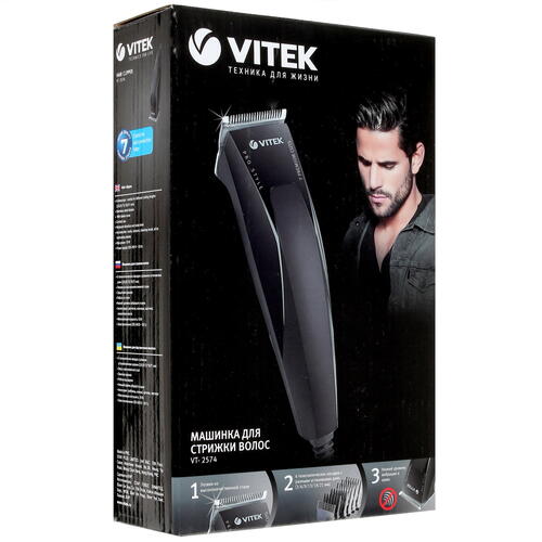 Купить Машинка для стрижки Vitek VT-2574 черный  8142801. Характеристики, отзывы и цены в Донецке