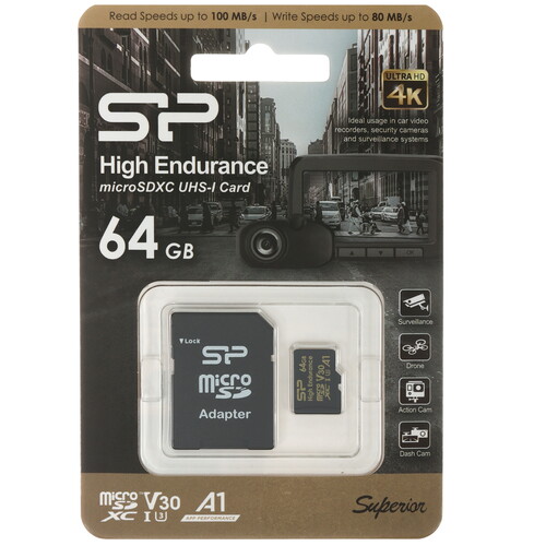 Купить Карта памяти Silicon Power High Endurance microSDXC 64 ГБ  5640607. Характеристики, отзывы и цены в Донецке