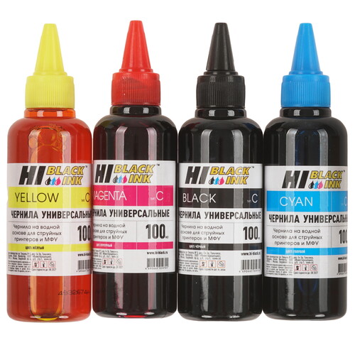 Купить Чернила водорастворимые Hi-Black тип C-V1 голубой, желтый, пурпурный, черный  5635243. Характеристики, отзывы и цены в Донецке