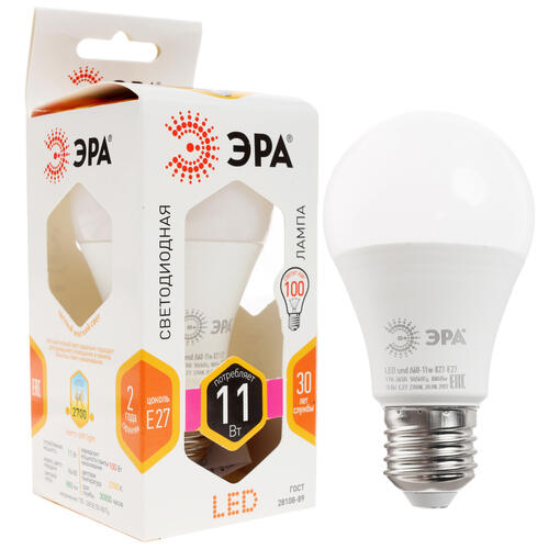 Купить Лампа светодиодная ЭРА LED smd A60-11w-827-E27  1184420. Характеристики, отзывы и цены в Донецке