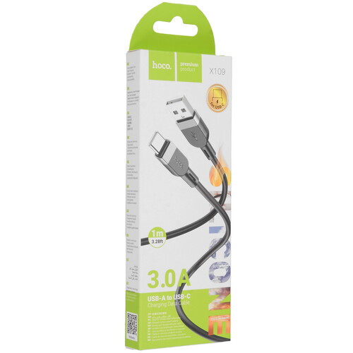 Купить Кабель круглый Hoco USB Type-C - USB 2.0 Type-A черный 1 м  9238056. Характеристики, отзывы и цены в Донецке