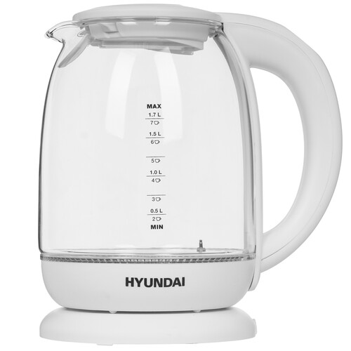 Купить Электрочайник Hyundai HYK-S3808 белый  9228377. Характеристики, отзывы и цены в Донецке