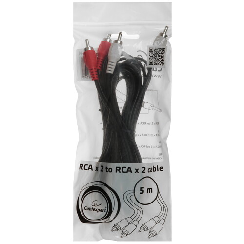 Купить Кабель   Cablexpert 2RCA - 2RCA черный  5630975. Характеристики, отзывы и цены в Донецке