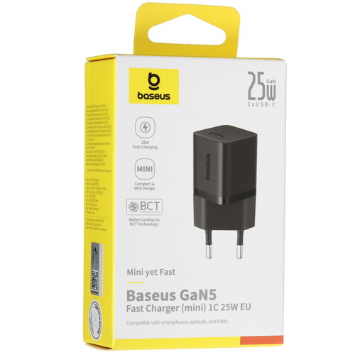 Купить Сетевое зарядное устройство Baseus GaN5 (mini) 1C черный  5621226. Характеристики, отзывы и цены в Донецке