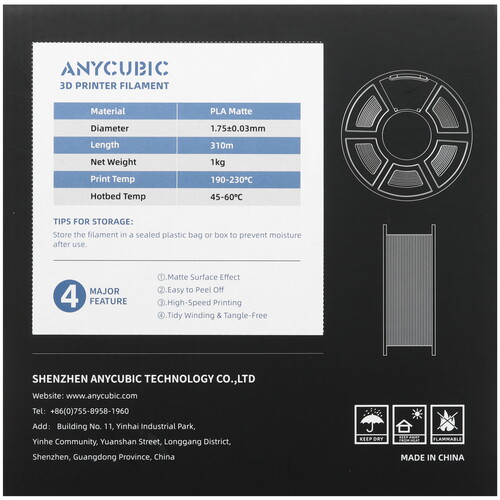 Купить Пластик Anycubic Matte PLA  5499241. Характеристики, отзывы и цены в Донецке