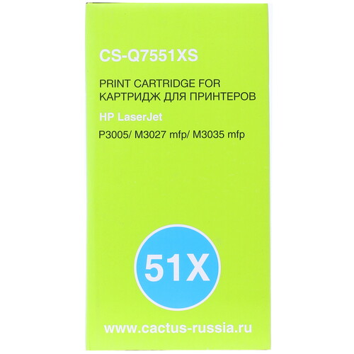 Купить Картридж лазерный Cactus CS-Q7551X черный, с чипом  7939477. Характеристики, отзывы и цены в Донецке