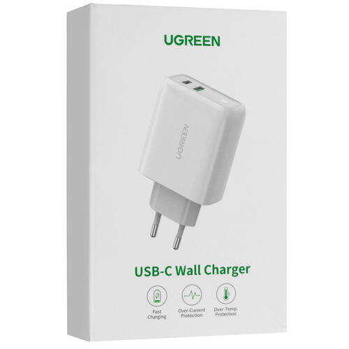 Купить Сетевое зарядное устройство Ugreen CD170 белый  5052697. Характеристики, отзывы и цены в Донецке