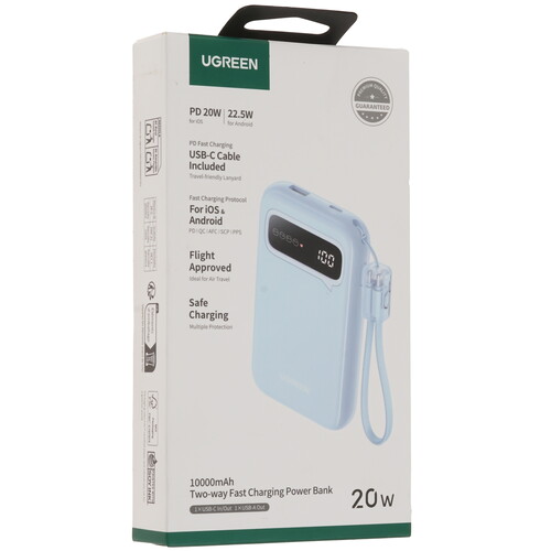 Купить Портативный аккумулятор Ugreen CD384 голубой  9286535. Характеристики, отзывы и цены в Донецке
