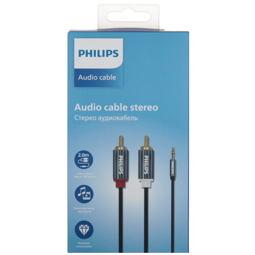 Купить Кабель   Philips jack 3.5 мм - 2RCA серый  5604551. Характеристики, отзывы и цены в Донецке