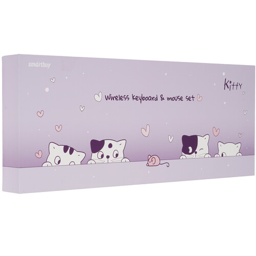 Купить Клавиатура+мышь беспроводная   Smartbuy 668396 Kitty фиолетовый  9190198. Характеристики, отзывы и цены в Донецке