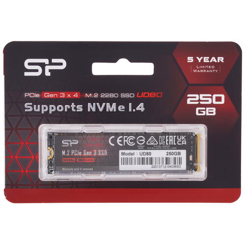 Купить 250 ГБ M.2 NVMe накопитель Silicon Power UD80 [SP250GBP34UD8005]  9909272. Характеристики, отзывы и цены в Донецке