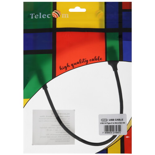 Купить Кабель Telecom USB 3.2 Gen 1 Type-C - micro USB-B  5471455. Характеристики, отзывы и цены в Донецке