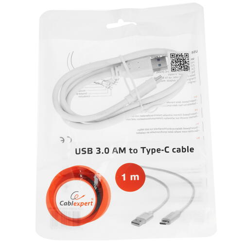 Купить Кабель круглый Cablexpert USB Type-C - USB 3.0 Type-A белый 1 м  5452419. Характеристики, отзывы и цены в Донецке