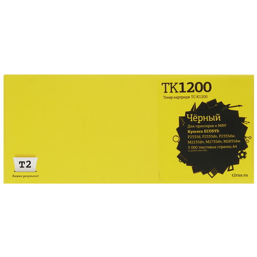 Купить Тонер-картридж лазерный Т2 TC-K1200 черный  8190028. Характеристики, отзывы и цены в Донецке