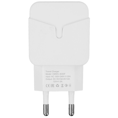 Купить Сетевое зарядное устройство Crown CMWC-3030F белый  5479768. Характеристики, отзывы и цены в Донецке