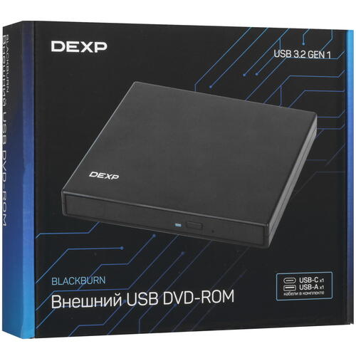 Купить Привод внеш. DVD-RW DEXP BlackBurn  5428930. Характеристики, отзывы и цены в Донецке