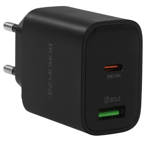 Купить Сетевое зарядное устройство Borofone BA96A черный  5639711. Характеристики, отзывы и цены в Донецке