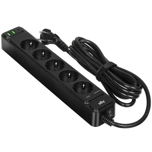 Купить Сетевой фильтр AGNI TP-FS3U5E-PD черный  9289347. Характеристики, отзывы и цены в Донецке