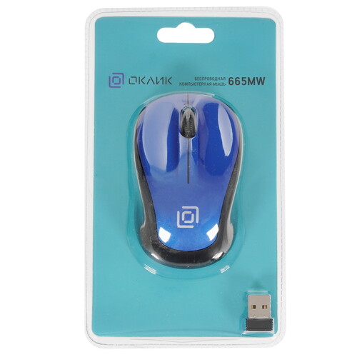 Купить Мышь беспроводная Oklick 665MW [1025132] синий  5027059. Характеристики, отзывы и цены в Донецке