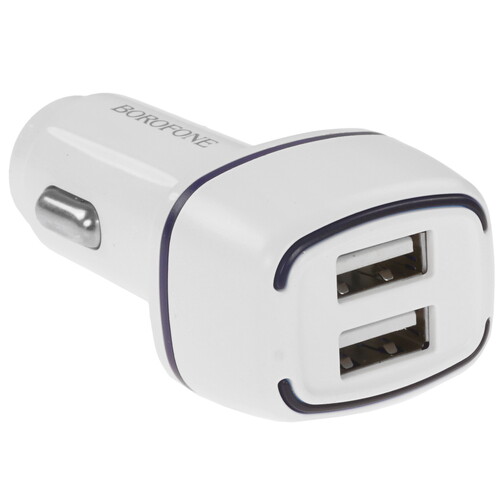Купить Автомобильное ЗУ Borofone BZ14 белый  9244272. Характеристики, отзывы и цены в Донецке