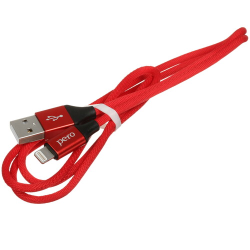Купить Кабель круглый PERO Lightning 8-pin - USB 2.0 Type-A красный 1 м  5603565. Характеристики, отзывы и цены в Донецке