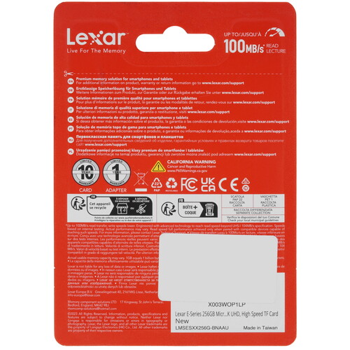 Купить Карта памяти Lexar E-Series microSDXC 256 ГБ  9262214. Характеристики, отзывы и цены в Донецке