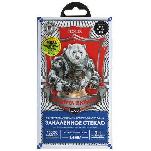 Купить Защитное стекло HOCO для экрана Apple iPhone 17 Pro Max  5635442. Характеристики, отзывы и цены в Донецке