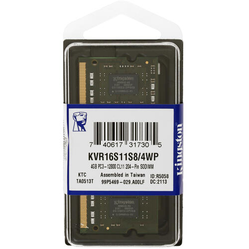 Купить Оперативная память SODIMM Kingston ValueRAM [KVR16S11S8/4WP] 4 ГБ  4793156. Характеристики, отзывы и цены в Донецке