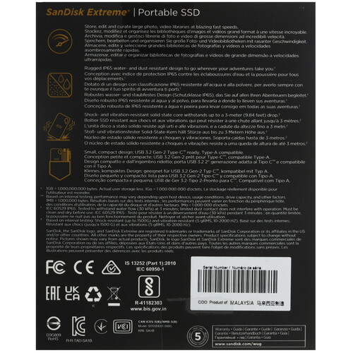 Купить 500 ГБ Внешний SSD SanDisk Extreme  9298552. Характеристики, отзывы и цены в Донецке