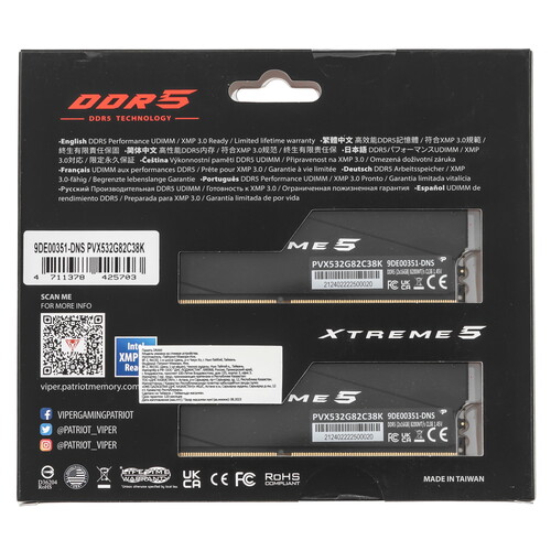 Купить Оперативная память Patriot Memory Viper Xtreme 5 [PVX532G82C38K] 32 ГБ  5449927. Характеристики, отзывы и цены в Донецке