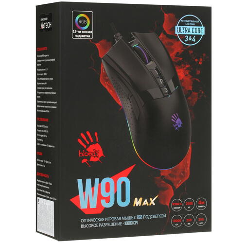 Купить Мышь проводная A4Tech Bloody W90 Max  черный  4781401. Характеристики, отзывы и цены в Донецке