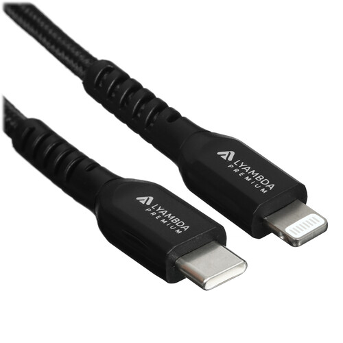 Купить Кабель круглый Lyambda Lightning 8-pin MFI - USB Type-C черный 2.5 м  5496280. Характеристики, отзывы и цены в Донецке