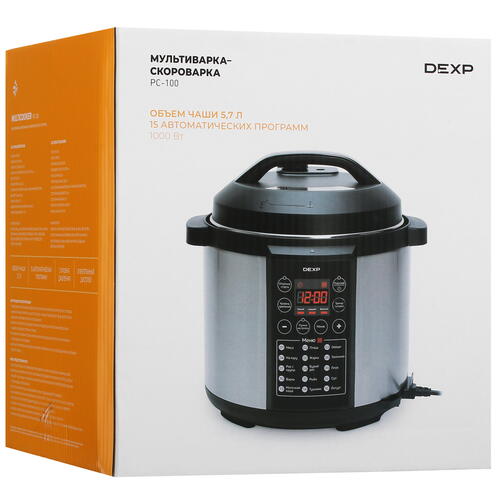 Купить Мультиварка-скороварка DEXP PC-100 серебристый  5053179. Характеристики, отзывы и цены в Донецке
