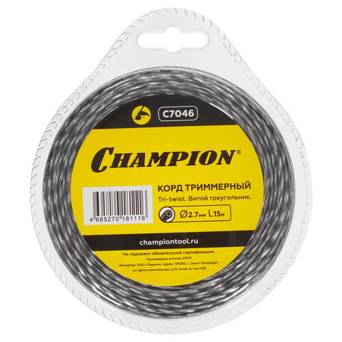 Купить Леска для триммеров Champion Tri-twist C7046  1216074. Характеристики, отзывы и цены в Донецке