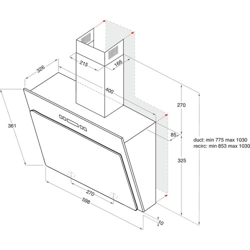 Купить Вытяжка наклонная Indesit IHVP 6.4 LL K черный/серебристый  8128182. Характеристики, отзывы и цены в Донецке