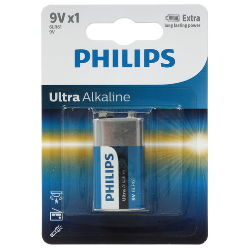 Купить Батарейка Philips Ultra крона (6LR61/6F22/CR-9V)  5626776. Характеристики, отзывы и цены в Донецке