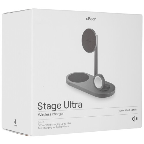 Купить Беспроводное зарядное устройство uBear Stage Ultra серый  9268171. Характеристики, отзывы и цены в Донецке